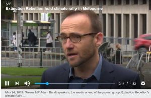 Adam Brandt speaks at Melbourne XR rally