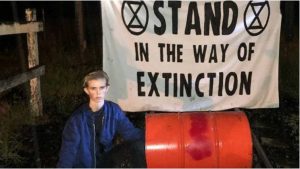 Alice Wicks, 26, blocked coal trains heading to the Port of Brisbane for five hours.